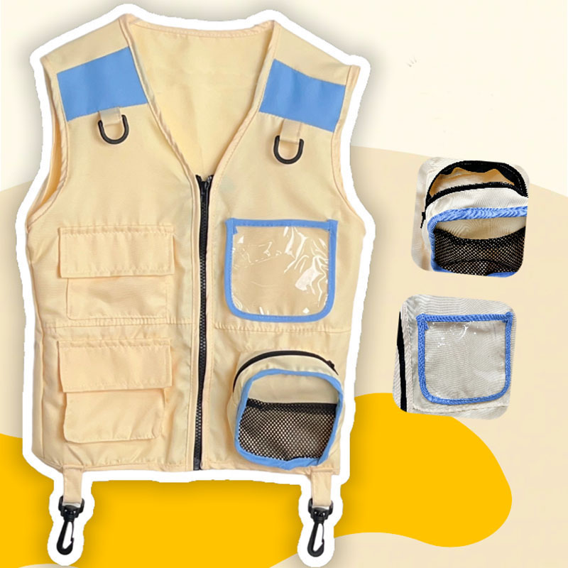 Outdoor Adventure With Kids - เสื้อกั๊กนักสำรวจสำหรับเด็กคอสเพลย์ชุดแขนกุดขึ้นแคมป์ปิ้งป่าสำหรับเด็กหญิงเด็กชายตั้งแคมป์การผจญภัยกลางแจ้งของขวัญสำหรับเด็ก