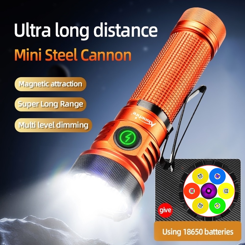 Outdoor Adventure Uva - 7xLED สูงสว่างสีขาวสีแดงสีเขียวสีฟ้า UV Light แม่เหล็กอเนกประสงค์ไฟฉายเดินป่ากลางแจ้ง Camping