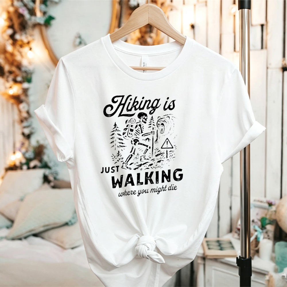 เสื้อยืดผู้หญิงลายหมีโครงกระดู - Outdoor Adventure Quotes Short บทวิจารณ์และราคา