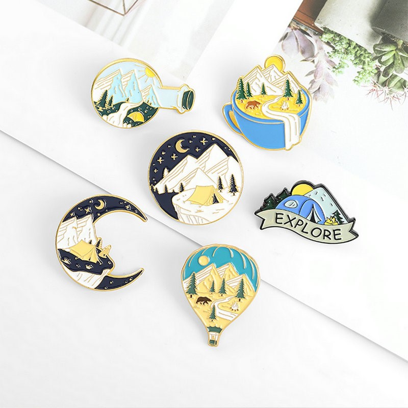 แคมป์ปิ้งผจญภัยEnamel Pins Cus - Outdoor Adventure With Kids บทวิจารณ์และราคา