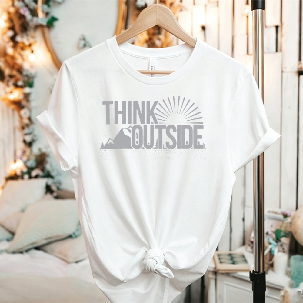 เสื้อยืดลายกราฟิก Think Outsid - Outdoor Adventure Quotes Short บทวิจารณ์และราคา