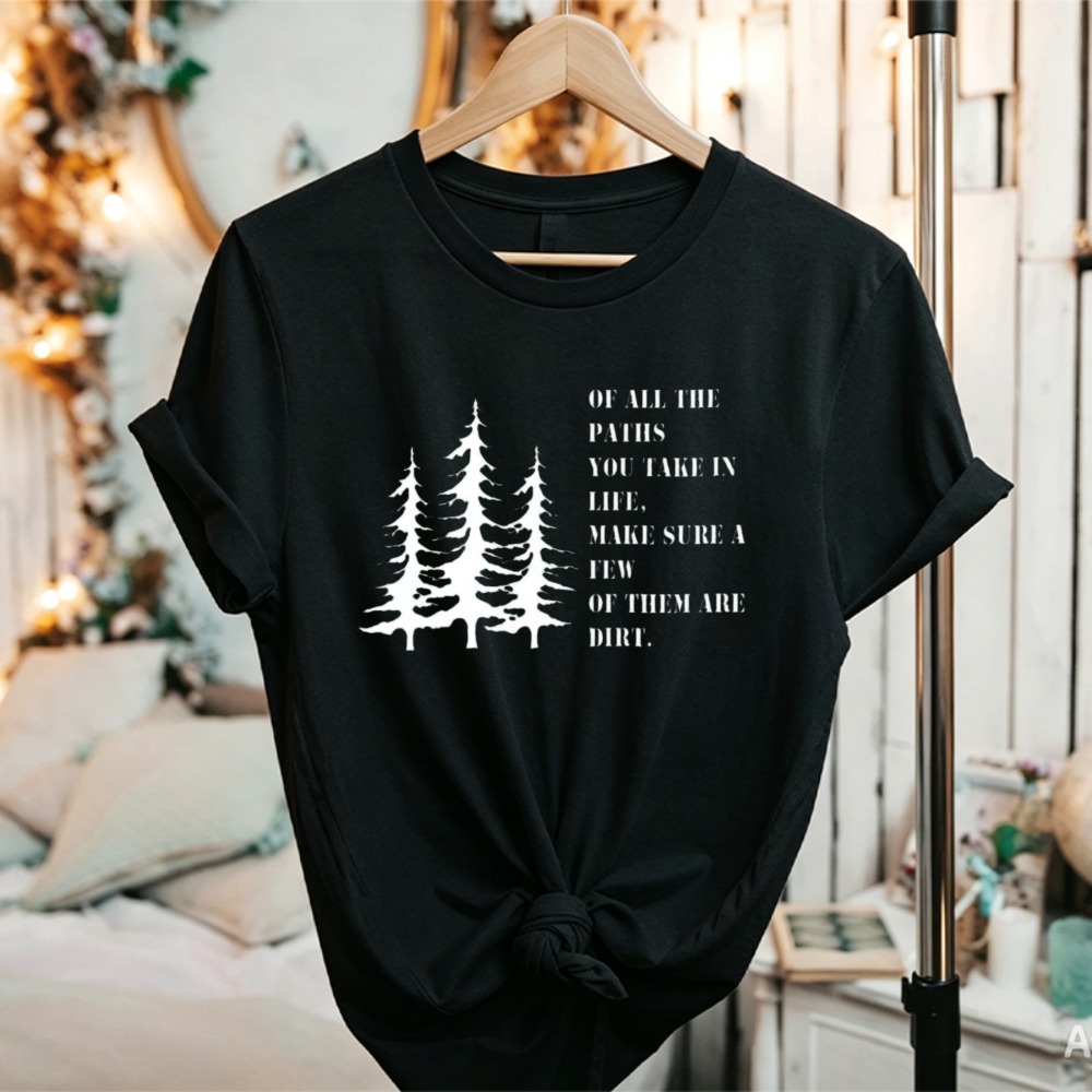 เสื้อยืดลายกราฟิกคำคมธรรมชาติจ - Outdoor Adventure Quotes Short บทวิจารณ์และราคา