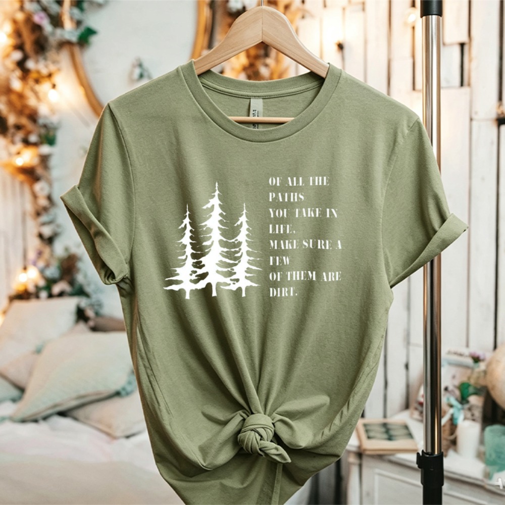 เสื้อยืดลายกราฟิกคำคมธรรมชาติจ - Outdoor Adventure Quotes Short บทวิจารณ์และราคา