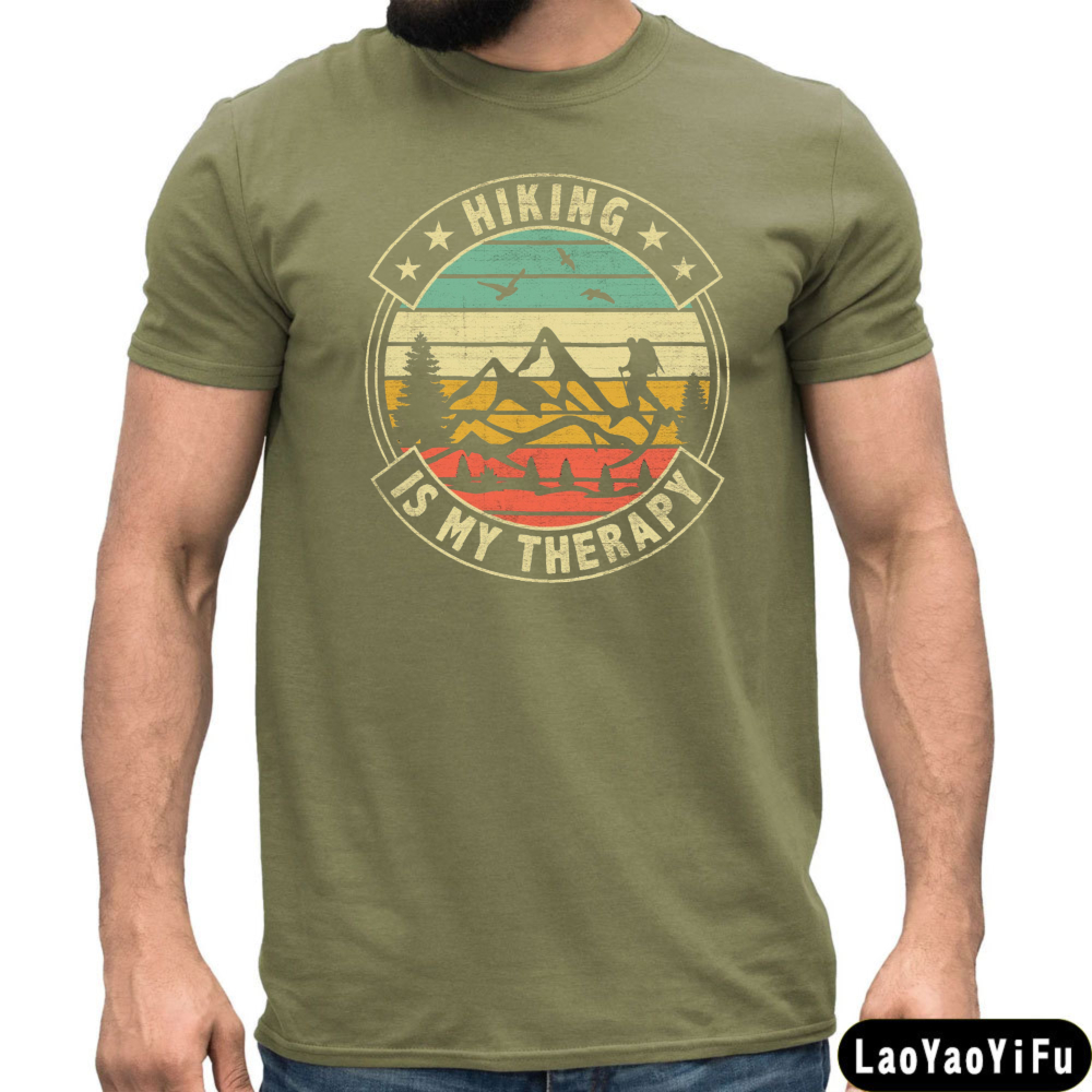 เสื้อยืดผู้ชายลาย Hiking Is My - Outdoor Adventure Therapy บทวิจารณ์และราคา