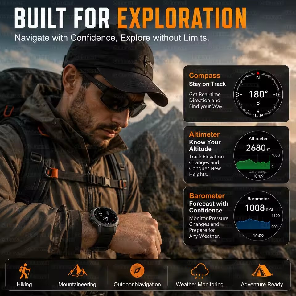 ใหม่ GPS ในตัวนาฬิกาสมาร์ทผู้ช - Outdoor Adventure Reservations บทวิจารณ์และราคา