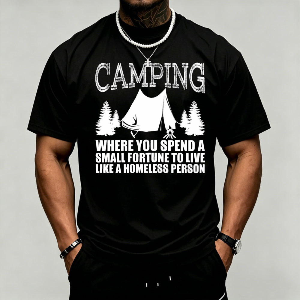เสื้อยืดผู้ชายลายต้นสนพร้อมข้อ - Outdoor Adventure Quotes Short บทวิจารณ์และราคา